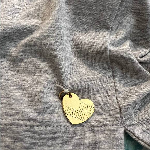 Love Moschino Women's Tuxedo Blouse Size 6 in Gray and White NEW - Picture 4 of 8